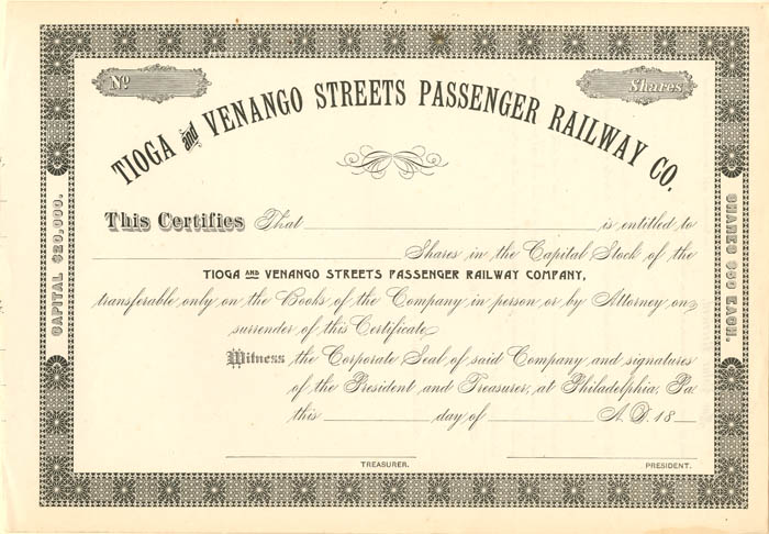 Tioga and Venango Streets Passenger Railway Co
